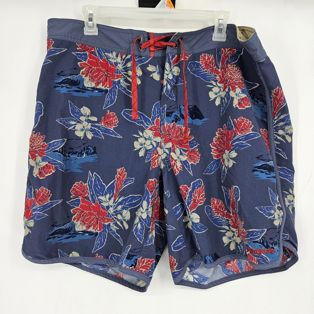 Patagonia Board Shorts‎ Mens 38 Swim Trunks Drawstring Floral Summer Beach